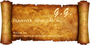 Gyurnik Gracián névjegykártya